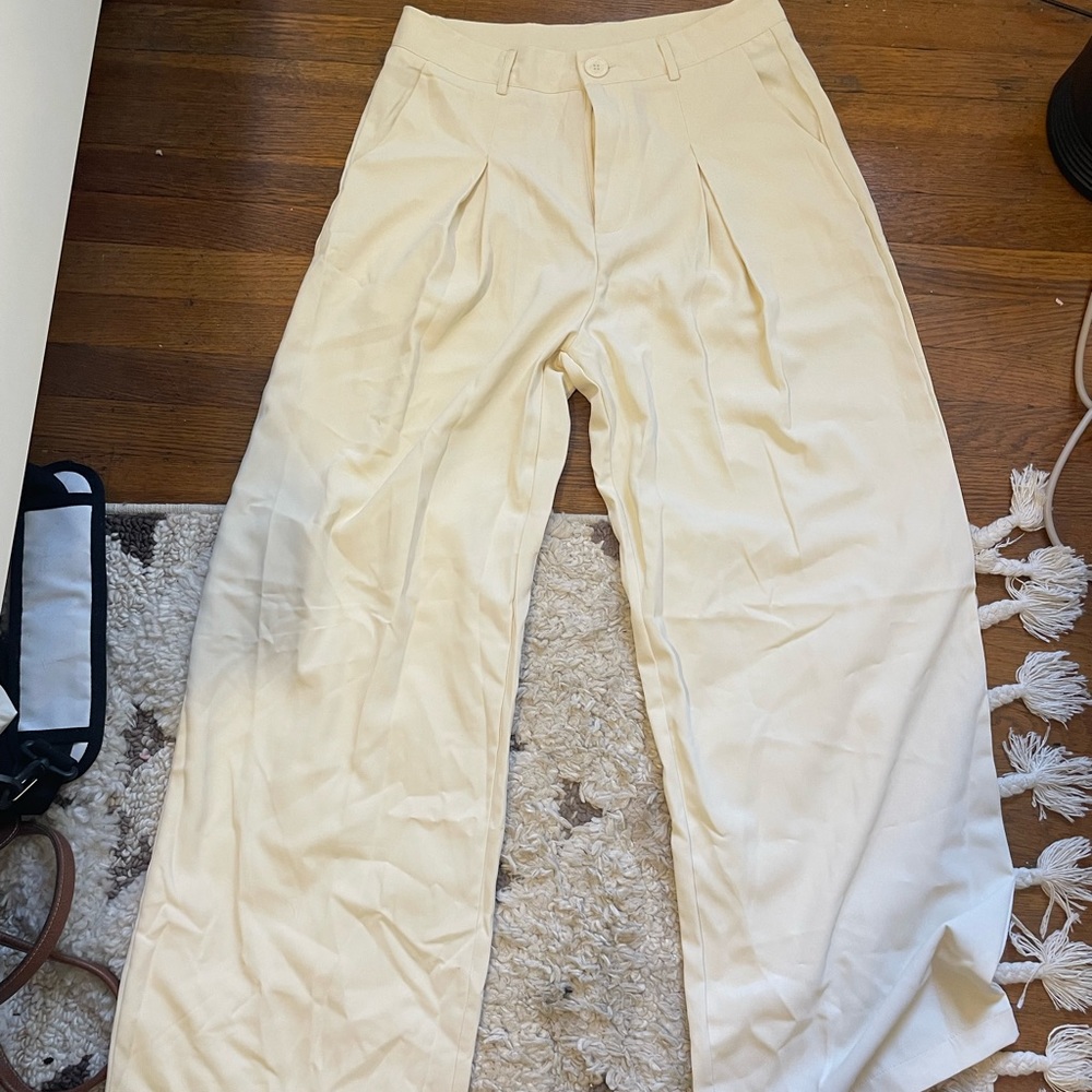 Cream trouser pants